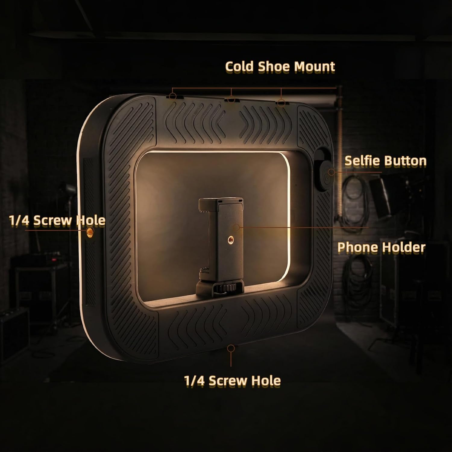 Phone Light with 47 RGB Colors,Handheld Stabilize Ring Light with 8000Mah, Ring Light for Phone Selfie Recording Youtube and Tiktok Content,Luz Para Grabar Smartphone Video Rig