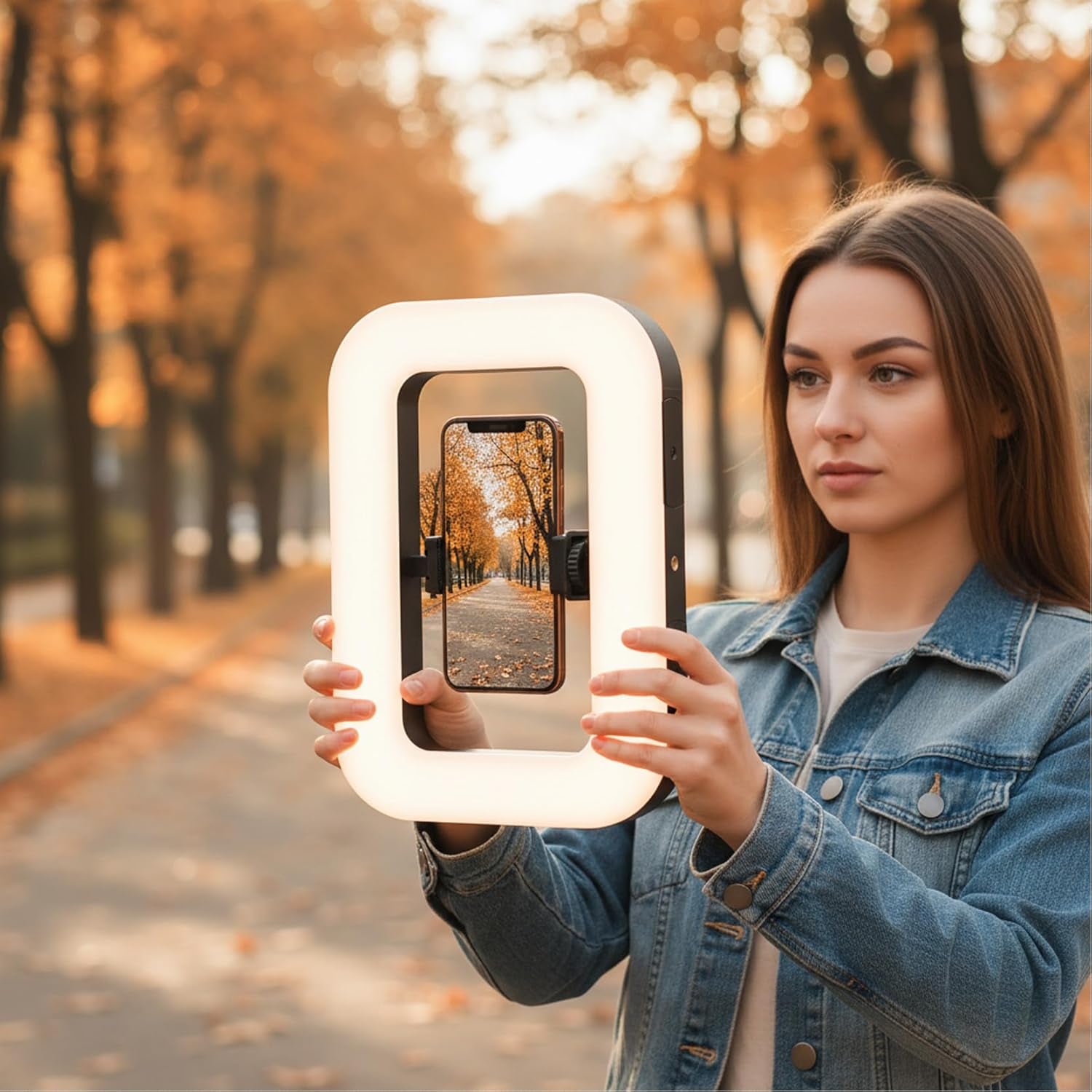 Phone Light with 47 RGB Colors,Handheld Stabilize Ring Light with 8000Mah, Ring Light for Phone Selfie Recording Youtube and Tiktok Content,Luz Para Grabar Smartphone Video Rig